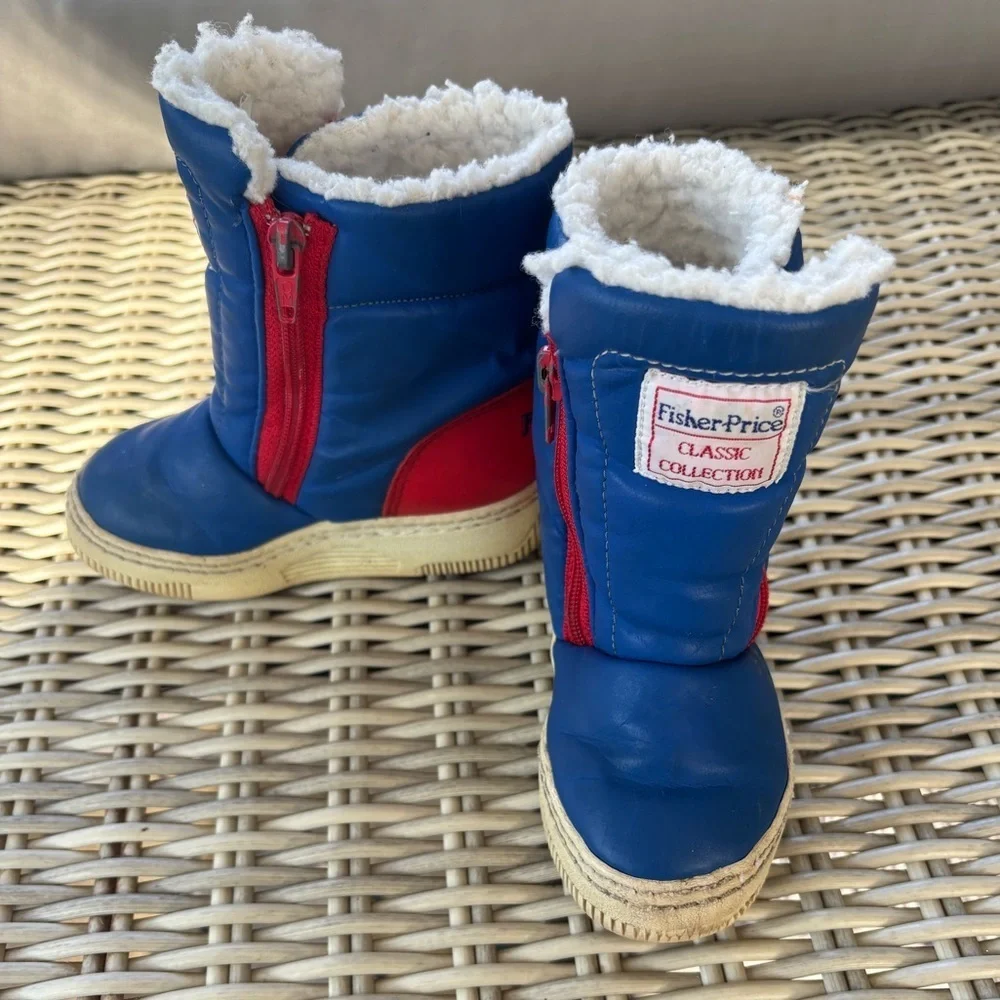 VINTAGE 1995 Fisher Price Classic Collection Kids Faux Fur Boots